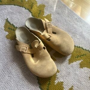 Birkenstock Tan Boston Clogs
